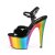 Pleaser ADORE-709RC Plateau Sandalettes Patent Black Colorful EU-38 / US-8