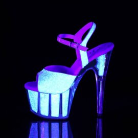 Pleaser ADORE-710UVG Plateau Sandalettes Glitter Silver EU-39 / US-9