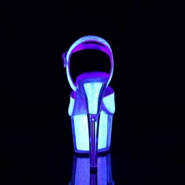 Pleaser ADORE-710UVG Plateau Sandalettes Glitter Silver EU-39 / US-9