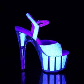 Pleaser ADORE-710UVG Plateau Sandalettes Glitter Silver EU-39 / US-9