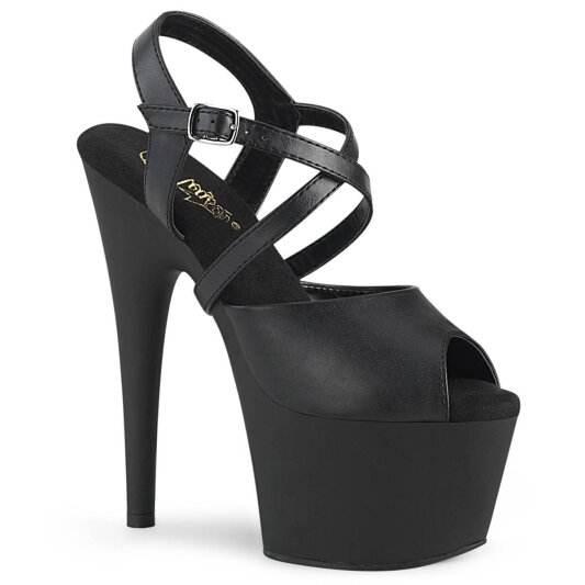 Pleaser ADORE-724 Plateau Sandalettes Faux Leather Black EU-42 / US-12