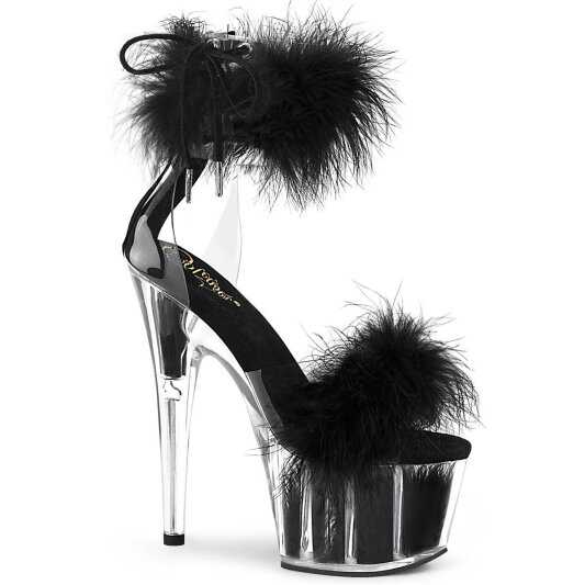 Pleaser ADORE-724F Plateau Sandalettes Transparent Black EU-42 / US-12