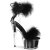 Pleaser ADORE-724F Plateau Sandalettes Transparent Black EU-42 / US-12