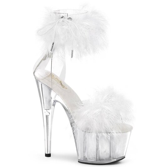 Pleaser ADORE-724F Plateau Sandalettes Transparent White EU-35 / US-5