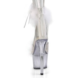 Pleaser ADORE-724F Plateau Sandalettes Transparent White EU-35 / US-5