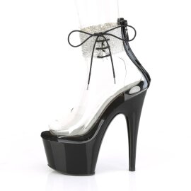 Pleaser ADORE-724RS Plateau Sandalettes Rhinestones Transparent Black EU-40 / US-10