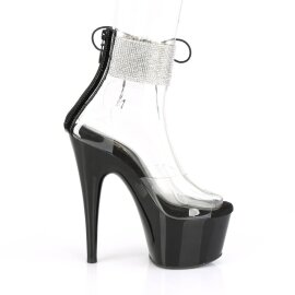 Pleaser ADORE-724RS Plateau Sandalettes Rhinestones Transparent Black EU-35 / US-5