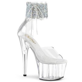 Pleaser ADORE-724RS-02 Plateau Sandalettes Rhinestones...