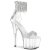 Pleaser ADORE-727RS Plateau Sandalettes Rhinestones Transparent Silver EU-38 / US-8