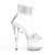 Pleaser ADORE-727RS Plateau Sandalettes Rhinestones Transparent Silver EU-38 / US-8