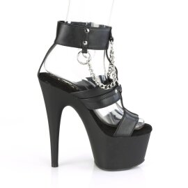 Pleaser ADORE-761 Plateau Sandalettes Faux Leather Black EU-42 / US-12