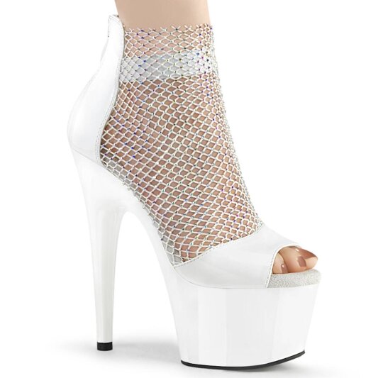 Pleaser ADORE-765RM Plateau Sandalettes Mesh Patent White EU-37 / US-7
