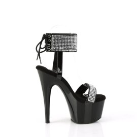 Pleaser ADORE-770 Plateau Sandalettes Patent Rhinestones Black EU-36 / US-6