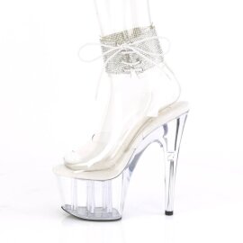Pleaser ADORE-791-2RS Plateau Sandalettes Patent Rhinestones Transparent EU-35 / US-5
