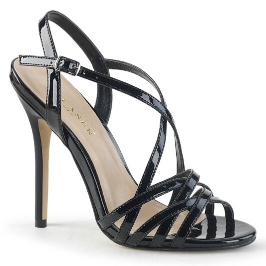 Pleaser AMUSE-13 Plateau Sandalettes Patent Black EU-35 / US-5