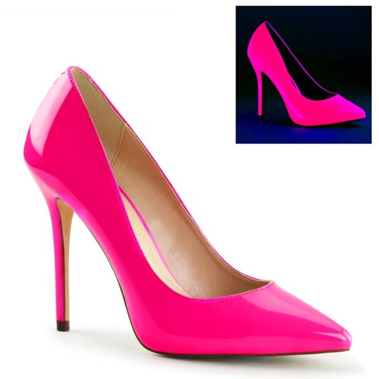 Pleaser AMUSE-20 Pumps Patent Neon Pink EU-42 / US-12