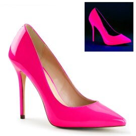 Pleaser AMUSE-20 Pumps Patent Neon Pink EU-35 / US-5