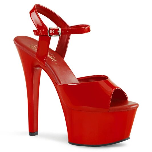 Pleaser ASPIRE-609 Plateau Sandalettes Patent Red EU-40 / US-10