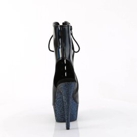 Pleaser BEJEWELED-1016-6 Plateau Ankle Boots Holo Rhinestones Black EU-35 / US-5