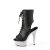 Pleaser BEJEWELED-1016-6 Plateau Ankle Boots Faux Leather Rhinestones Black Silver EU-36 / US-6