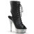 Pleaser BEJEWELED-1016-6 Plateau Ankle Boots Faux Leather Rhinestones Black Silver EU-37 / US-7
