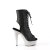 Pleaser BEJEWELED-1016-6 Plateau Ankle Boots Faux Leather Rhinestones Black Silver EU-37 / US-7