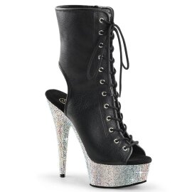 Pleaser BEJEWELED-1016-6 Plateau Ankle Boots Faux Leather...