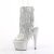 Pleaser BEJEWELED-1017RSF-7 Plateau Ankle Boots Rhinestones Transparent Silver EU-35 / US-5
