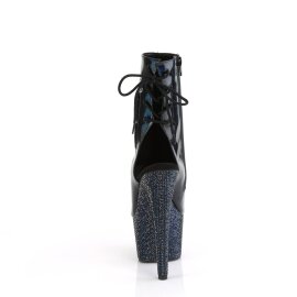 Pleaser BEJEWELED-1018DM-7 Plateau Ankle Boots Holo Rhinestones Black EU-41 / US-11