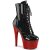 Pleaser BEJEWELED-1020-7 Plateau Ankle Boots Holo Rhinestones Black Red EU-35 / US-5
