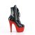 Pleaser BEJEWELED-1020-7 Plateau Ankle Boots Holo Rhinestones Black Red EU-35 / US-5