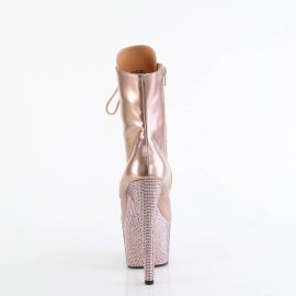 Pleaser BEJEWELED-1020-7 Plateau Ankle Boots Holo Rhinestones Rose Gold EU-35 / US-5