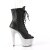 Pleaser BEJEWELED-1021-7 Plateau Ankle Boots Faux Leather Rhinestones Black Silver EU-40 / US-10