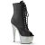 Pleaser BEJEWELED-1021-7 Plateau Ankle Boots Faux Leather Rhinestones Black Silver EU-37 / US-7