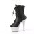 Pleaser BEJEWELED-1021-7 Plateau Ankle Boots Faux Leather Rhinestones Black Silver EU-39 / US-9