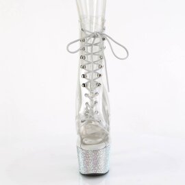 Pleaser BEJEWELED-1021C-7 Plateau Ankle Boots Rhinestones...