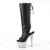 Pleaser BEJEWELED-2018-7 Plateau Ankle Boots Faux Leather Rhinestones Black EU-42 / US-12