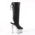 Pleaser BEJEWELED-2018-7 Plateau Ankle Boots Faux Leather Rhinestones Black EU-42 / US-12