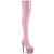 Pleaser BEJEWELED-3000-7 Plateau Overknee Boots Holo Rhinestones Light Pink EU-35 / US-5