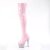 Pleaser BEJEWELED-3000-7 Plateau Overknee Boots Holo Rhinestones Light Pink EU-35 / US-5