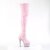 Pleaser BEJEWELED-3000-7 Plateau Overknee Boots Holo Rhinestones Light Pink EU-35 / US-5