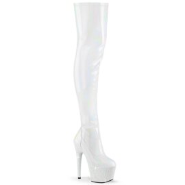 Pleaser BEJEWELED-3000-7 Plateau Overknee Boots Holo...