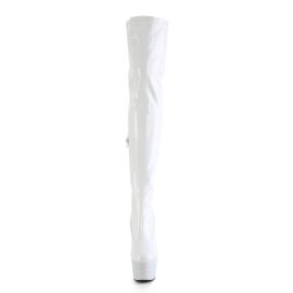 Pleaser BEJEWELED-3000-7 Plateau Overknee Boots Holo...