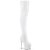 Pleaser BEJEWELED-3000-7 Plateau Overknee Boots Holo Rhinestones White EU-44 / US-14