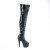 Pleaser BEJEWELED-3011-7 Plateau Overknee Boots Holo Rhinestones Black EU-41 / US-11
