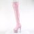 Pleaser BEJEWELED-3011-7 Plateau Overknee Boots Holo Rhinestones Light Pink EU-35 / US-5