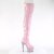 Pleaser BEJEWELED-3011-7 Plateau Overknee Boots Holo Rhinestones Light Pink EU-37 / US-7