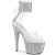 Pleaser BEJEWELED-724RS Plateau Sandalettes Rhinestones Transparent Silver EU-35 / US-5