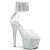 Pleaser BEJEWELED-724RS-02 Plateau Sandalettes Rhinestones Transparent Silver EU-37 / US-7