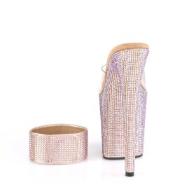Pleaser BEJEWELED-812RS Plateau Mules Rhinestones Transparent Rose Gold EU-35 / US-5
